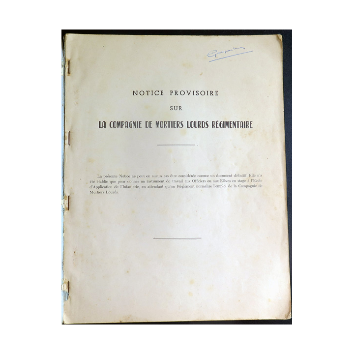 La Compagnie de mortiers lourds EAI Mars 1957 n° 88/5000