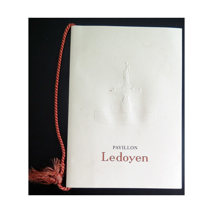Menu du pavillon Ledoyen du 5 juin 1990