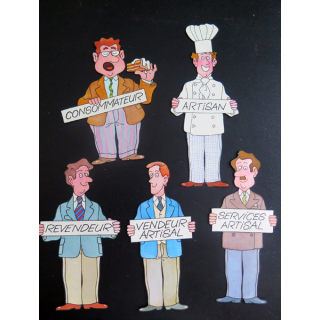 Lot de 5 personnages peints hauteur environ 15 cm