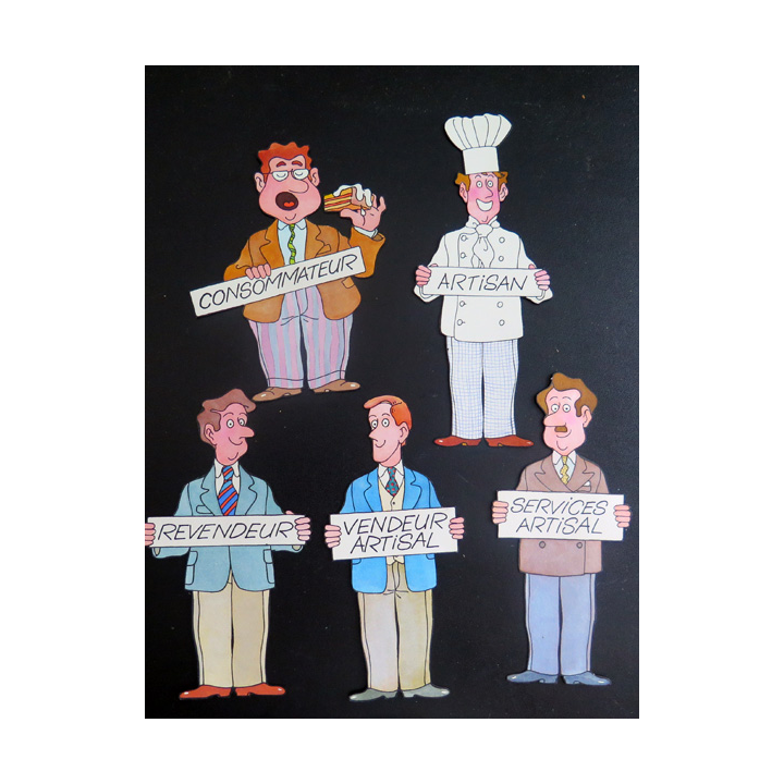 Lot de 5 personnages peints hauteur environ 15 cm