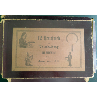 Couvercle de boite de 12 Vexirlpiele zur Unterhaltung und Erheiterung jung und alt.