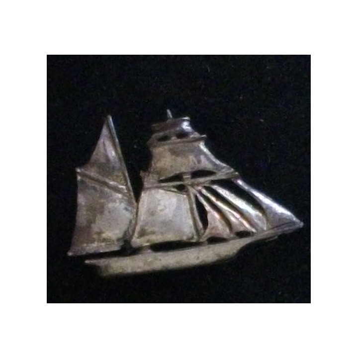 PIN'S : insigne des tonnerres de Brest en ARGENT MASSIF de largeur 2,2 cm en 1991 avec poinçon du bijoutier qui les a réalisés