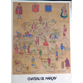 Menu du Château de Marçay 30 x 43cm