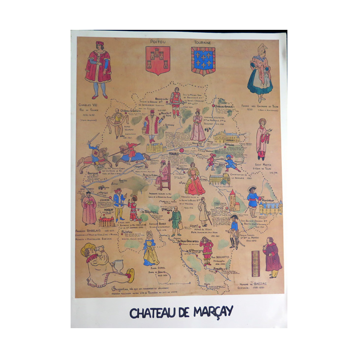 Menu du Château de Marçay 30 x 43cm