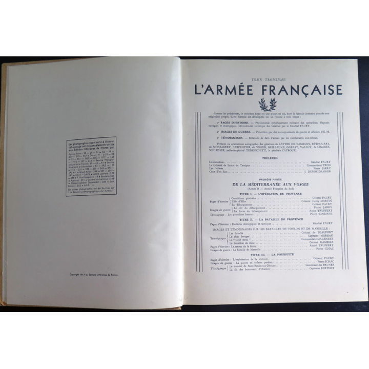 3 Tomes de La France et son Empire dans la guerre ou les compagnons de la Grandeur E.L.F
