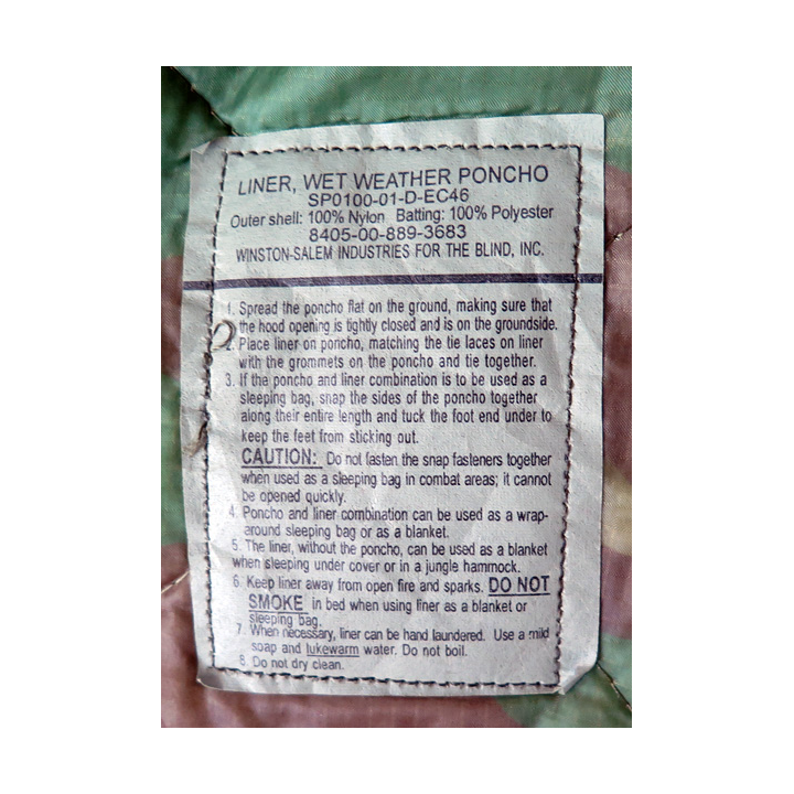 Doublure de poncho par temps humide