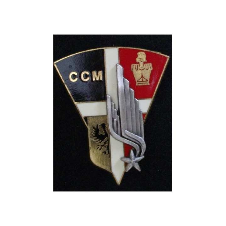 1°RI CCM : insigne de la compagnie de contre mobilité du 1° régiment d'infanterie de fabrication Delsart