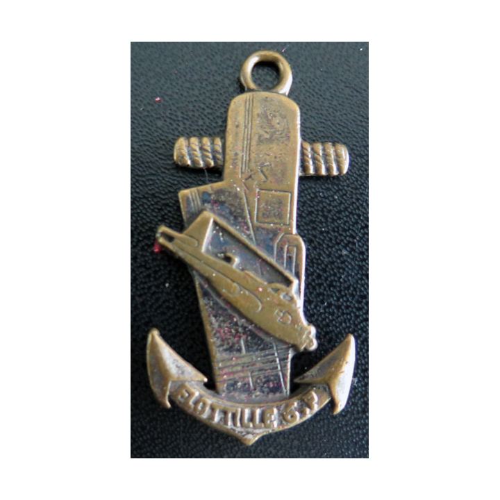6 F : Porte Clefs de la Flottille aéronavale 6 F en bronze