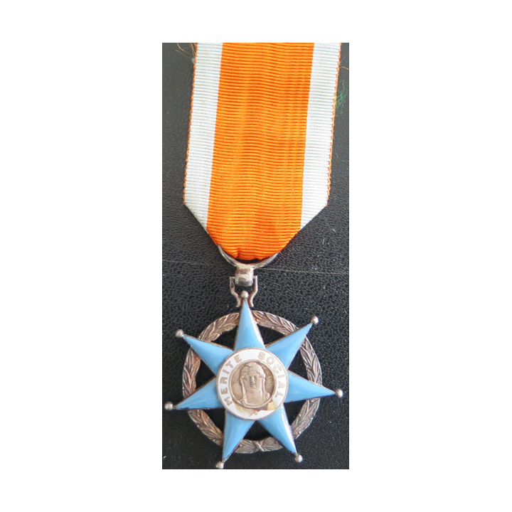 FRANCE : Médaille de chevalier de l'Ordre du Mérite Social en émail petits éclats au centre et sur une pointe