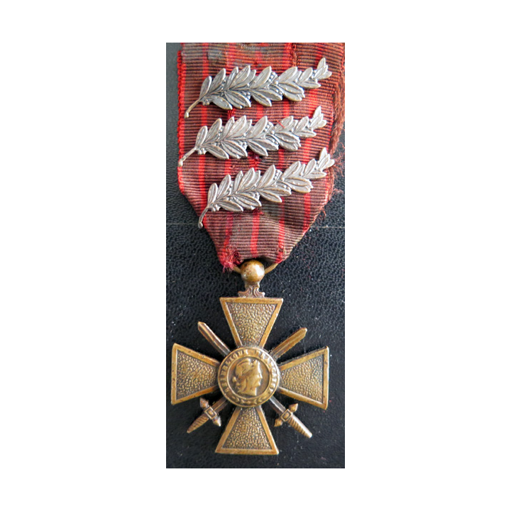 FRANCE : Croix de guerre 1914-1918 avec trois palmes