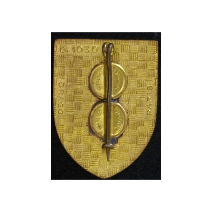 23° BG : insigne du 23° bataillon du génie en émail de fabrication Drago G. 1030 deux boléros