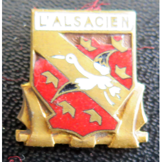 L'ALSACIEN : insigne de boutonnière du Contre torpilleur rapide L'ALSACIEN en émail