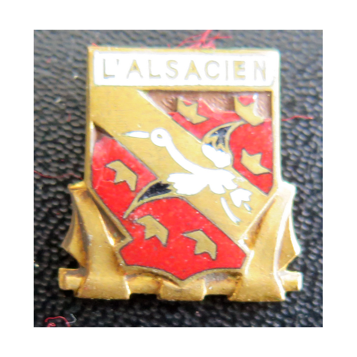 L'ALSACIEN : insigne de boutonnière du Contre torpilleur rapide L'ALSACIEN en émail