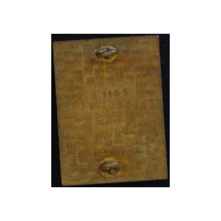 61° BG : insigne du 61° bataillon du génie en émail de fabrication Drago G. 1195 dos guilloché