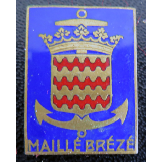 MAILLE BREZE : Insigne de l'escorteur d'escadre Maillé Brézé Arthus Bertrand Paris en émail