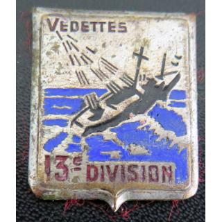 13° DV : insigne de la 13° Division de vettes en émail