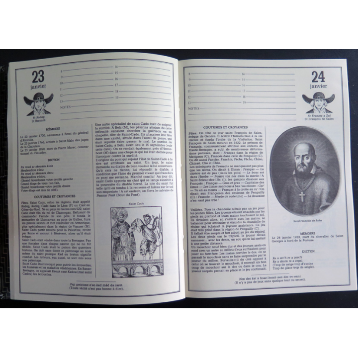 Bretagne Almanach de la mémoire et des coutumes par Claire Tiévant Préface de Henri Queffélec