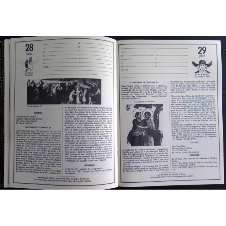 Bretagne Almanach de la mémoire et des coutumes par Claire Tiévant Préface de Henri Queffélec