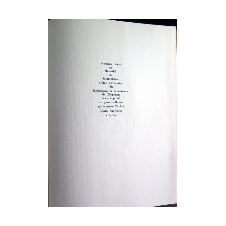 Le mémorial de Sainte-hélène Tome 1° 1969