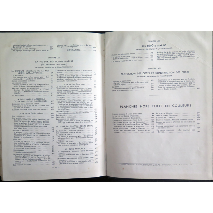 La Mer 1953 Larousse 16 hors texte en couleurs et 870 illustrations