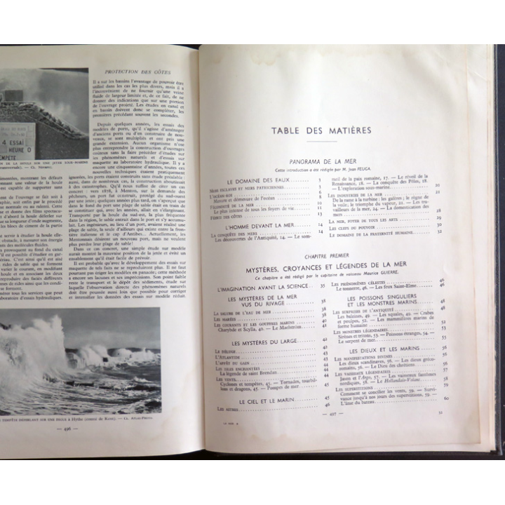 La Mer 1953 Larousse 16 hors texte en couleurs et 870 illustrations