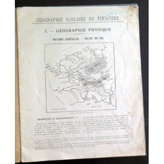 Livre de géographie scolaire du Finistère (géographie physique) par L. Ogès 1938