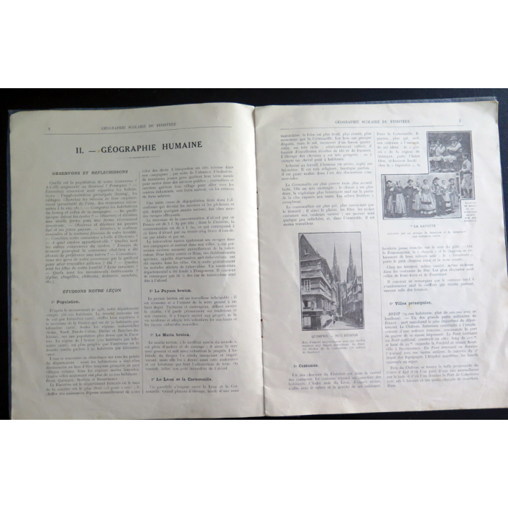Livre de géographie scolaire du Finistère (géographie physique) par L. Ogès 1938