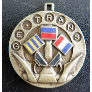 GE TRANS : insigne du groupe des écoles de Transmissions de la Marine nationale Arthus Bertrand Paris en émail