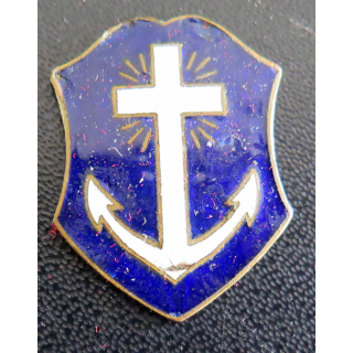 nsigne de l'association catholique des officiers de marine 1930/40 hauteur 3 cm en émail