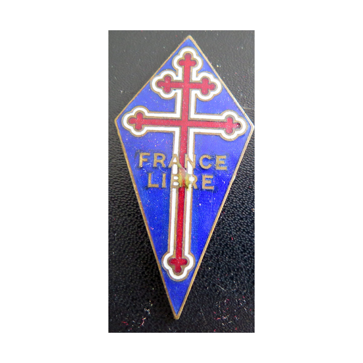 FNFL : insigne des Forces navales Françaises libres 65 x 31 (perchoir) en émail