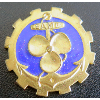 EAMF : insigne de l'école des apprentis mécaniciens de la Flotte Augis en émail