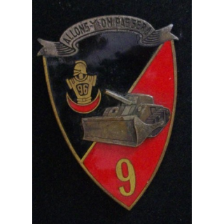 9° RG : 9° RÉGIMENT DU GÉNIE (SANS) ÉMAIL ÉPINGLE COUPÉE