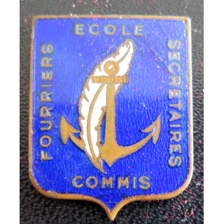 FCS : insigne de l'école des fourriers commis secrétaires de la Marine Augis en émail