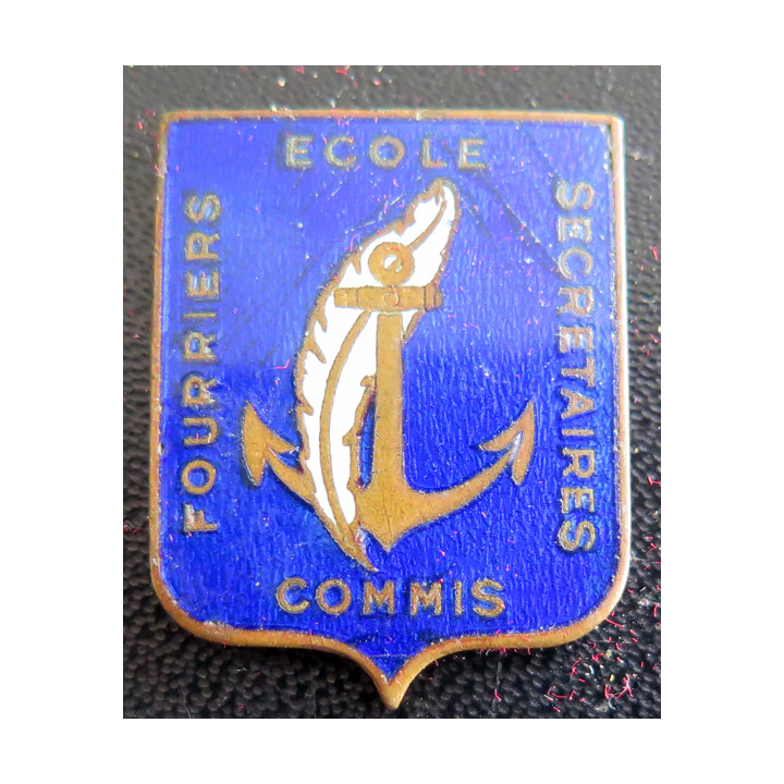 FCS : insigne de l'école des fourriers commis secrétaires de la Marine Augis en émail
