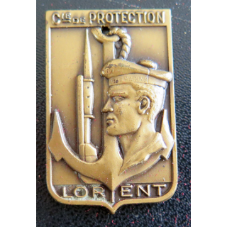 CP LORIENT : insigne de la compagnie de Protection des fusiliers marins de Lorient Arthus Bertrand Paris bronze