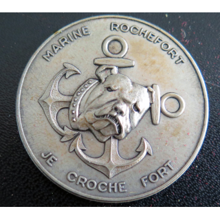 MARINE ROCHEFORT : rondache argentée de la marine Rochefort je croque fort Arthus Bertrand Paris