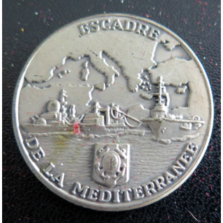 ESCADRE MÉDITERRANÉE : rondache argentée de l'escadre de la Méditerranée FIA
