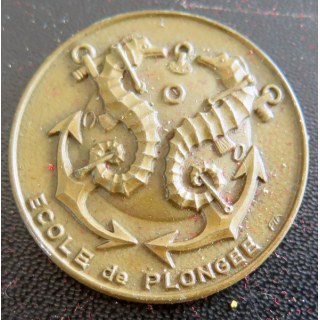 ÉCOLE DE PLONGEURS : rondache en bronze de l'école de plongeurs FIA