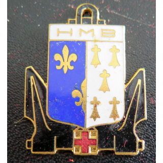 HM BREST : insigne de l'hôpital maritime de Brest en émail