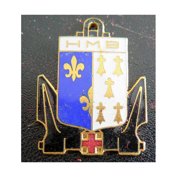 HM BREST : insigne de l'hôpital maritime de Brest en émail
