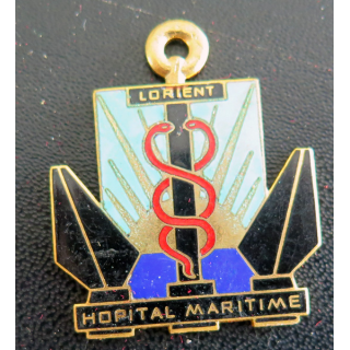 HM LORIENT: insigne de l'hôpital maritime de Lorient Augis en émail