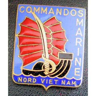 CDO MARINE NORD VIETNAM : insigne des commandos marine Nord Viet Nam Drago Olivier Métra en émail