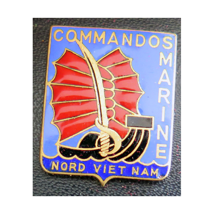 CDO MARINE NORD VIETNAM : insigne des commandos marine Nord Viet Nam Drago Olivier Métra en émail
