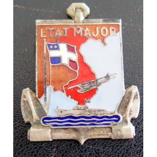 EM MARINE EO : insigne de l'état major de la Marine en Extrême Orient Courtois en émail