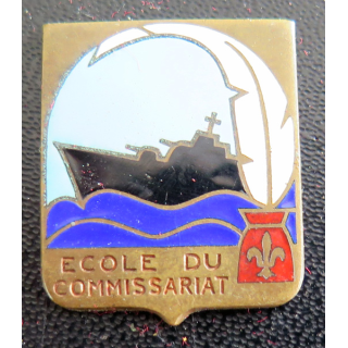 ÉCOLE COMMISSARIAT : insigne de l'école du commissariat de la Marine en émail
