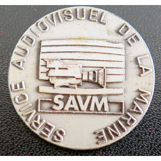 SAVM : médaille argentée du service audiovisuel de la Marine Pichard 3,5 cm