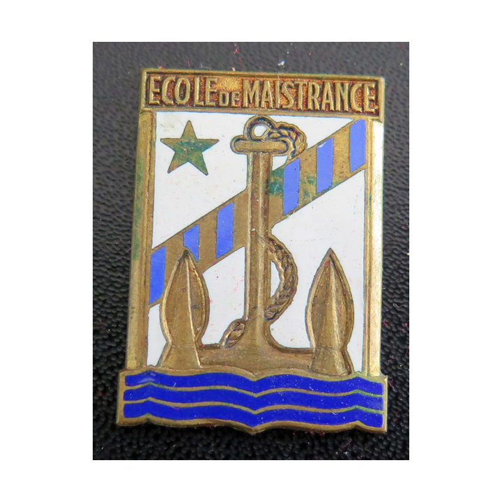 ÉCOLE MAISTRANCE : insigne de l'école de Maistrance Courtois en émail