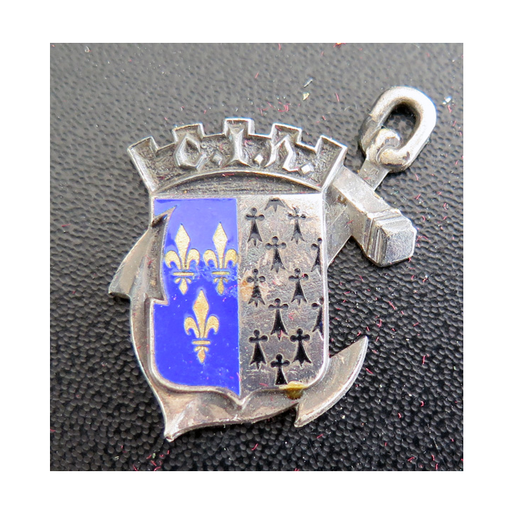 CIN BREST : insigne du centre d'instruction navale de Brest Arthus Bertrand Paris en émail