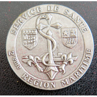 SANTE 2° RM : rondache argentée du service de santé de la 2° région maritime FIA