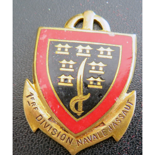 1° DNA : insigne de la 1° division navale d'Assaut Drago Olivier Métra en émail